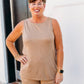 A La Carte - Boat Neck Sleeveless Knit Tunic Top