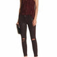 7 For All Mankind - Skinny Coated Distressed Jeans
