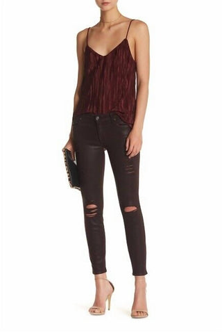7 For All Mankind - Skinny Coated Distressed Jeans