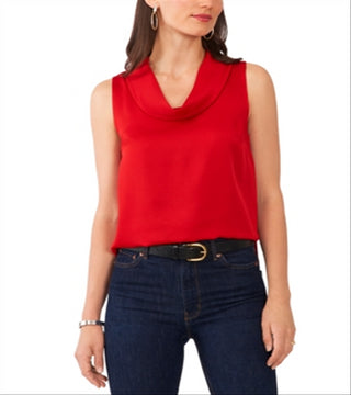 Vince Camuto Cowl Neck Sleeveless Top Red Size 2XL