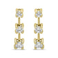 14K Yellow Gold 1/2 Cttw Round Diamond 3 Stone Graduated Linear Drop Past, Present and Future Stud Earrings (H-I Color, SI1-SI2 Clarity)