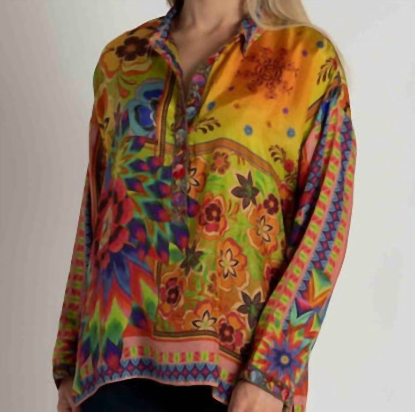 Johnny Was - Women's Slim Audrey With Trim Button Down Shirt