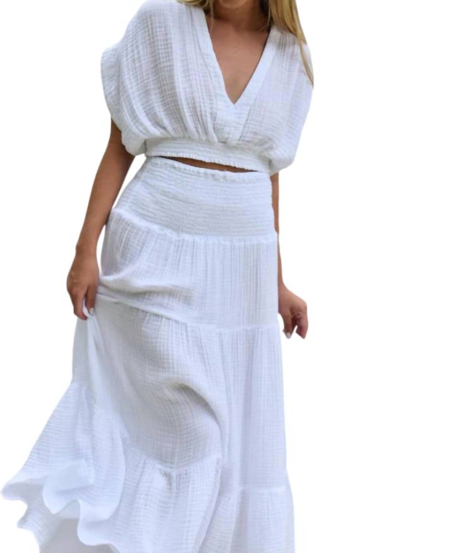 Felicite - Gauze Smocked Maxi Skirt