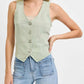 Trendsi - Risen Full Size V Neck Button Down Vest Plus Size