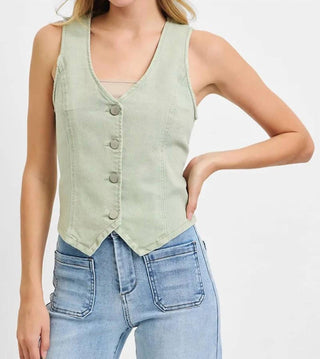 Trendsi - Risen Full Size V Neck Button Down Vest Plus Size