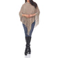 White Mark - Sansa Gold Knit Fringe Poncho