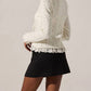 Astr - Lacey Pointelle Tie-front Cardigan