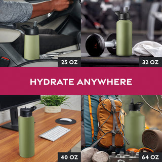 Insulated Sports Water Bottle with Straw