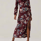 Astr - Elyse Satin Floral Midi Dress
