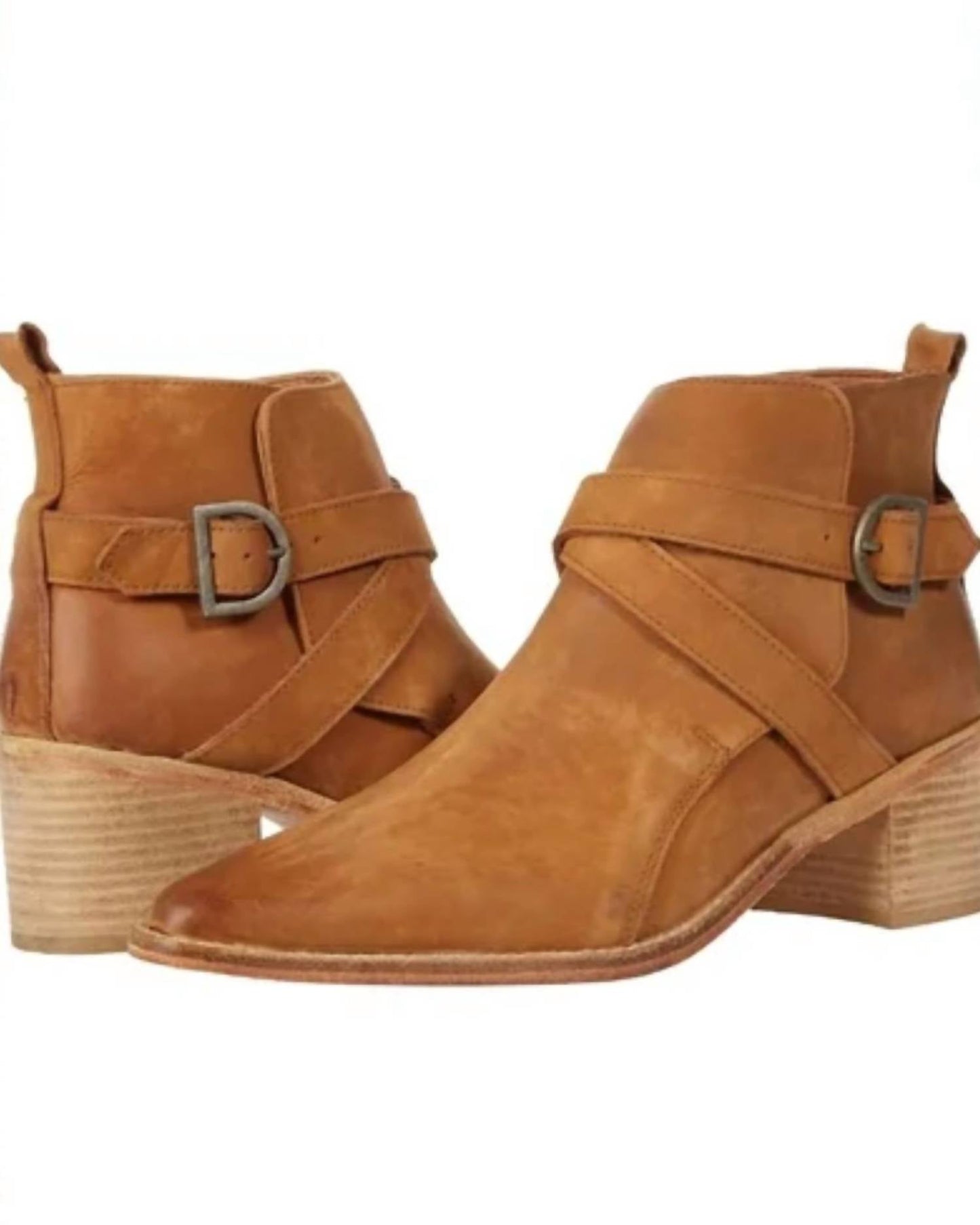 Free People - Women's Leather Back Loop Heeled Ankle Boot