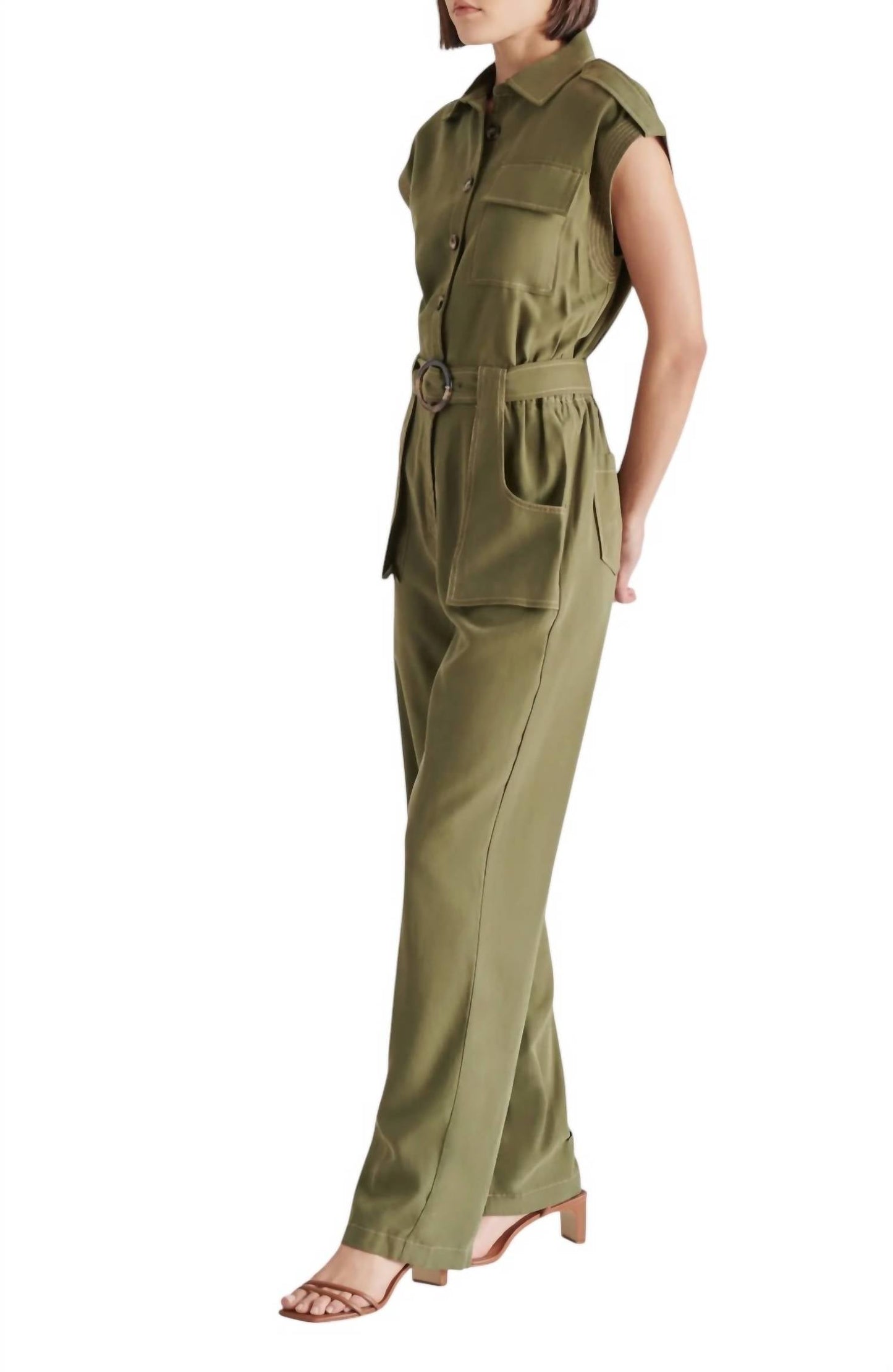 Steve Madden - Gene Jumpsuit with Belt and Utility Pockets