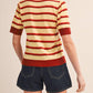 &Merci - Striped Short Sleeve Sweater