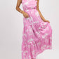 Fashion In The Box - Peony Halter Belted Maxi Dress