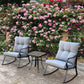 Rocker Set Chair and Teapoy Medium Grey