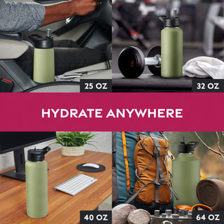 Insulated Sports Water Bottle with Straw