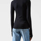 Atm - Rib Long Sleeve V Neck Tee Top