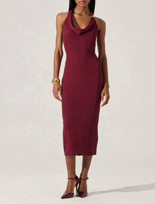 Astr - Alanna Halter Cowl Neck Dress