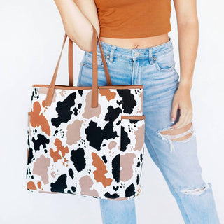 Viv & Lou - Women's Herd That Cow Print Hayden Tote