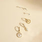 Eklexic - Women's Cz Huggie Hoops With Pearl Drop Earrings