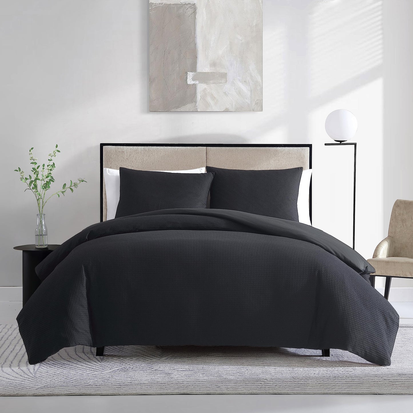 Vera Wang Queen Comforter Set - Luxury Cotton Bedding with Matching Shams