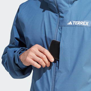 adidas Terrex Multi RAINRDY Mens Rain Jacket - Blue, XL