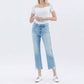 Flying Monkey - High Rise Distressed Raw Hem Crop Straight Jeans