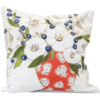 Creative Co-Op - Pillow With Florals And Patterned Back