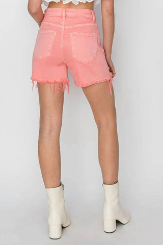 Risen - High Rise Distressed Denim Shorts