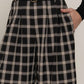 Active Basic - Belted Plaid Wide Long Pants