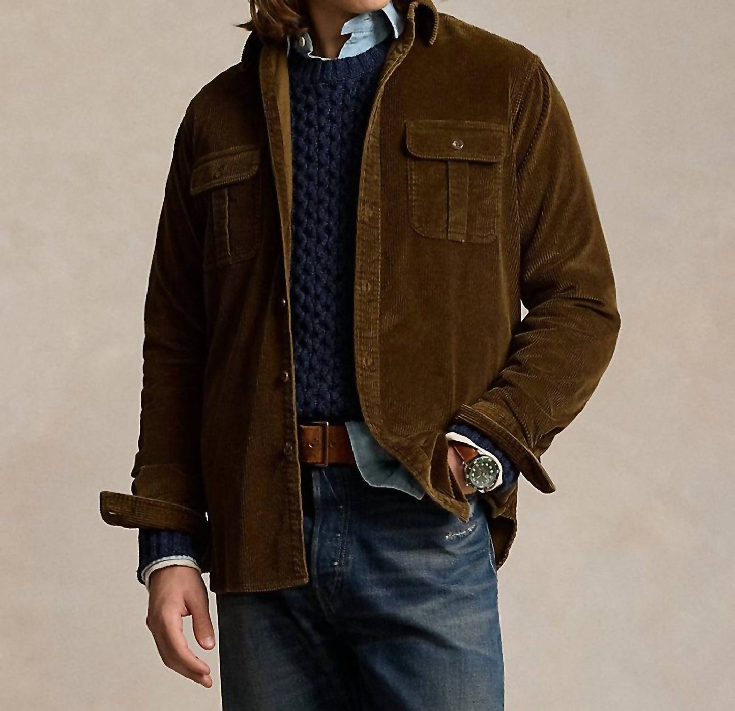 Polo Ralph Lauren - Classic Fit Suede-Patch Corduroy Shirt