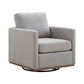 Modern Square Upholstered Swivel Accent Chair with Metal Base