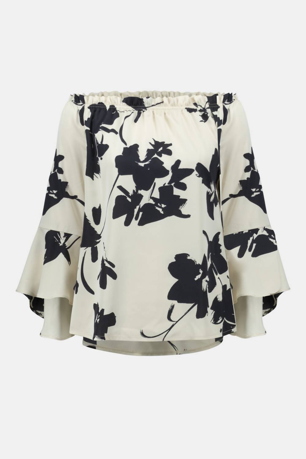 Joseph Ribkoff - Beige Floral Off The Shoulder Blouse