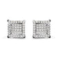 10K White Gold 1 1/4 Cttw Princess Diamond Composite Double Square and Halo Stud Earrings (I-J Color, I1-I2 Clarity)