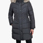 London Fog - Plus Size Zip-front Long Length Puffer Jacket With Zip-off Fur Trim Hood
