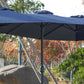 14.8 Ft Double Sided Outdoor Umbrella Rectangular Large with Crank (Navy Blue) (No Base)