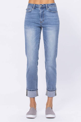 Judy Blue - High Rise Cuffed Hem Vintage Boyfriend Jeans