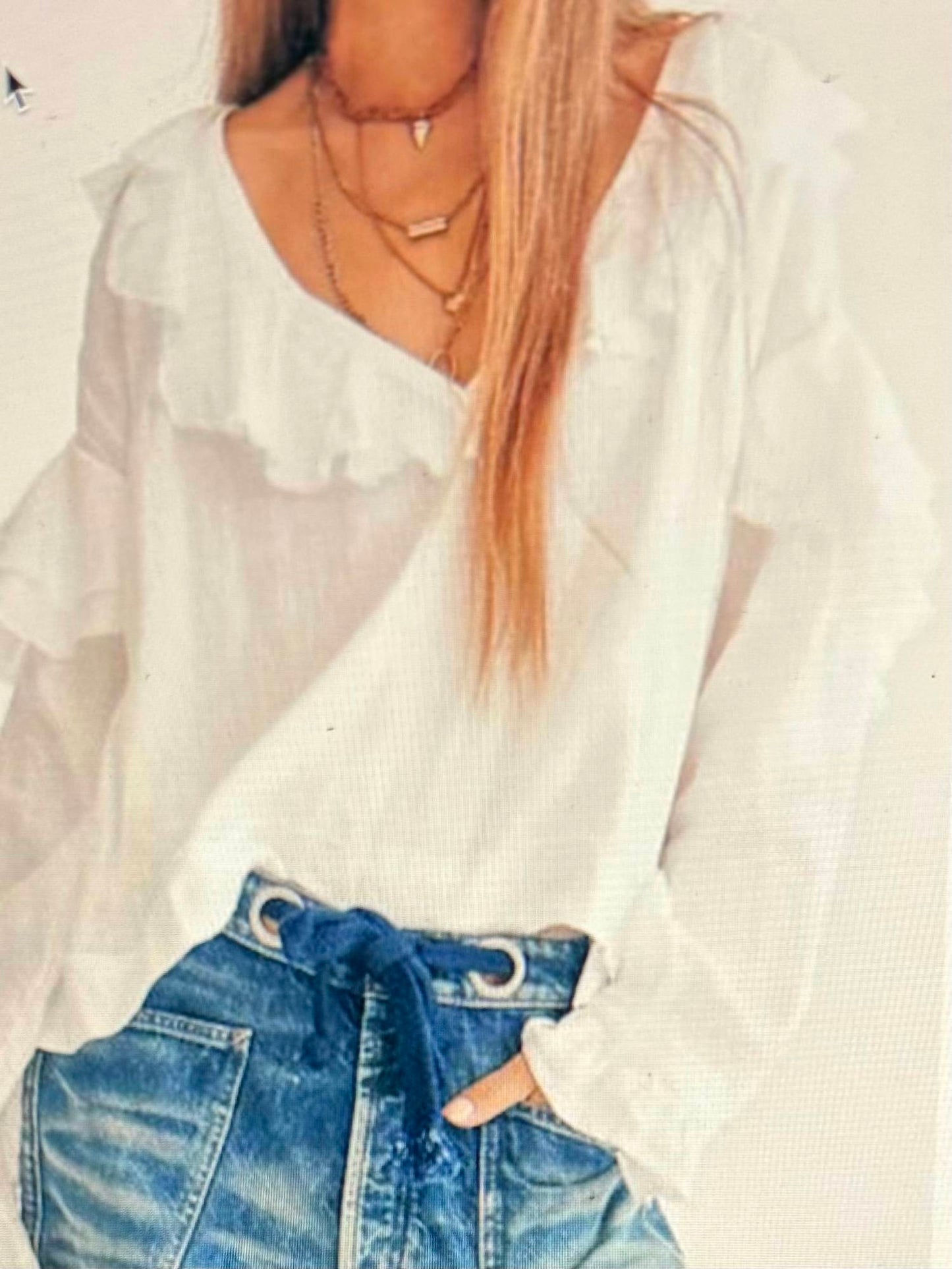 Free People - Ruffle Linen Top