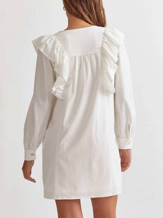 Entro - Button Up Ruffle Detail Dress