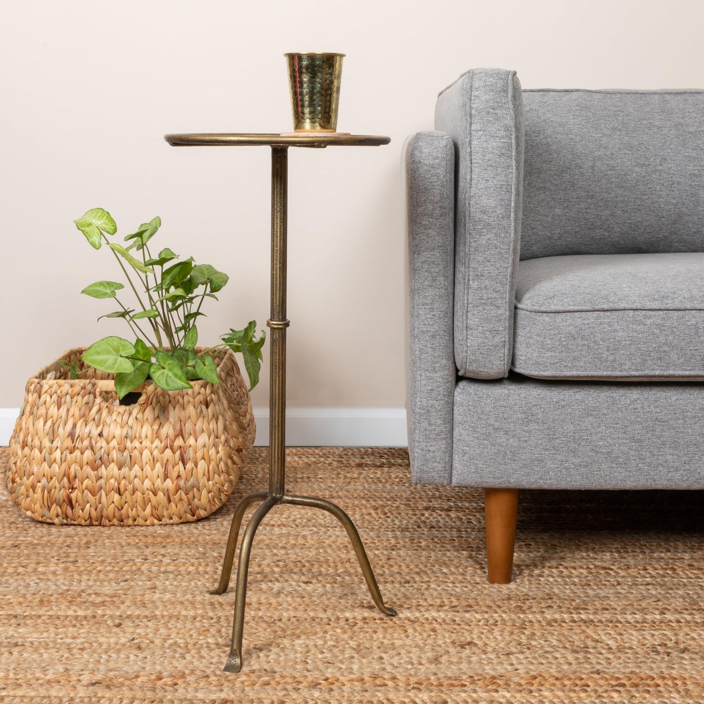 Creative CoOp Antique Brass Metal Cocktail Martini Table
