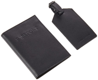 Perry Ellis Men's Portfolio Passport N Striped Tag Gift, Blk, One Size