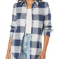Carve Designs Women's Supersoft Navy Plaid Shirt - Medium