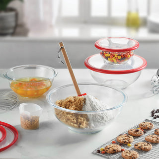 Glass Mixing Bowls with Lids - 8 Piece Set