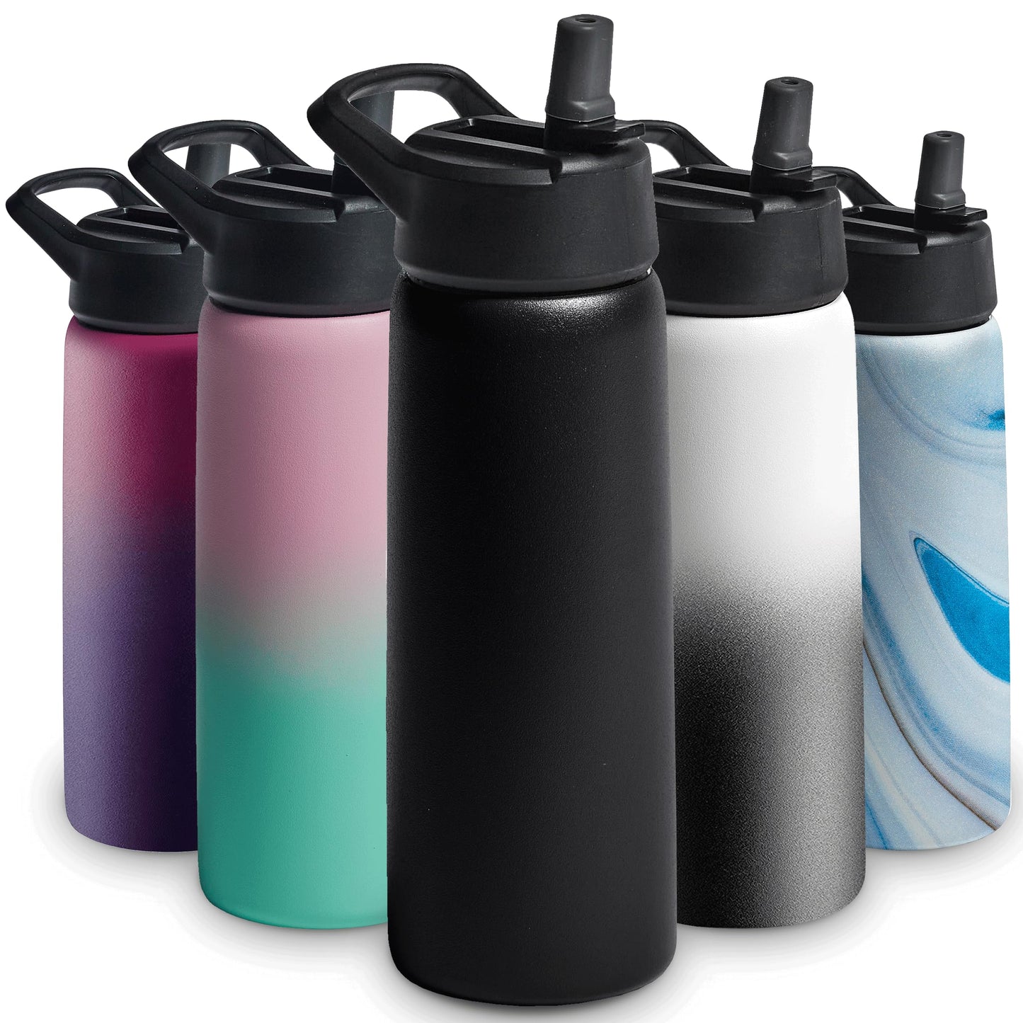 Insulated Sports Water Bottle with Straw