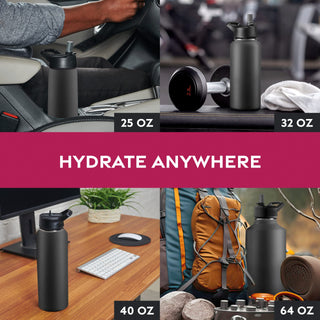 Insulated Sports Water Bottle with Straw