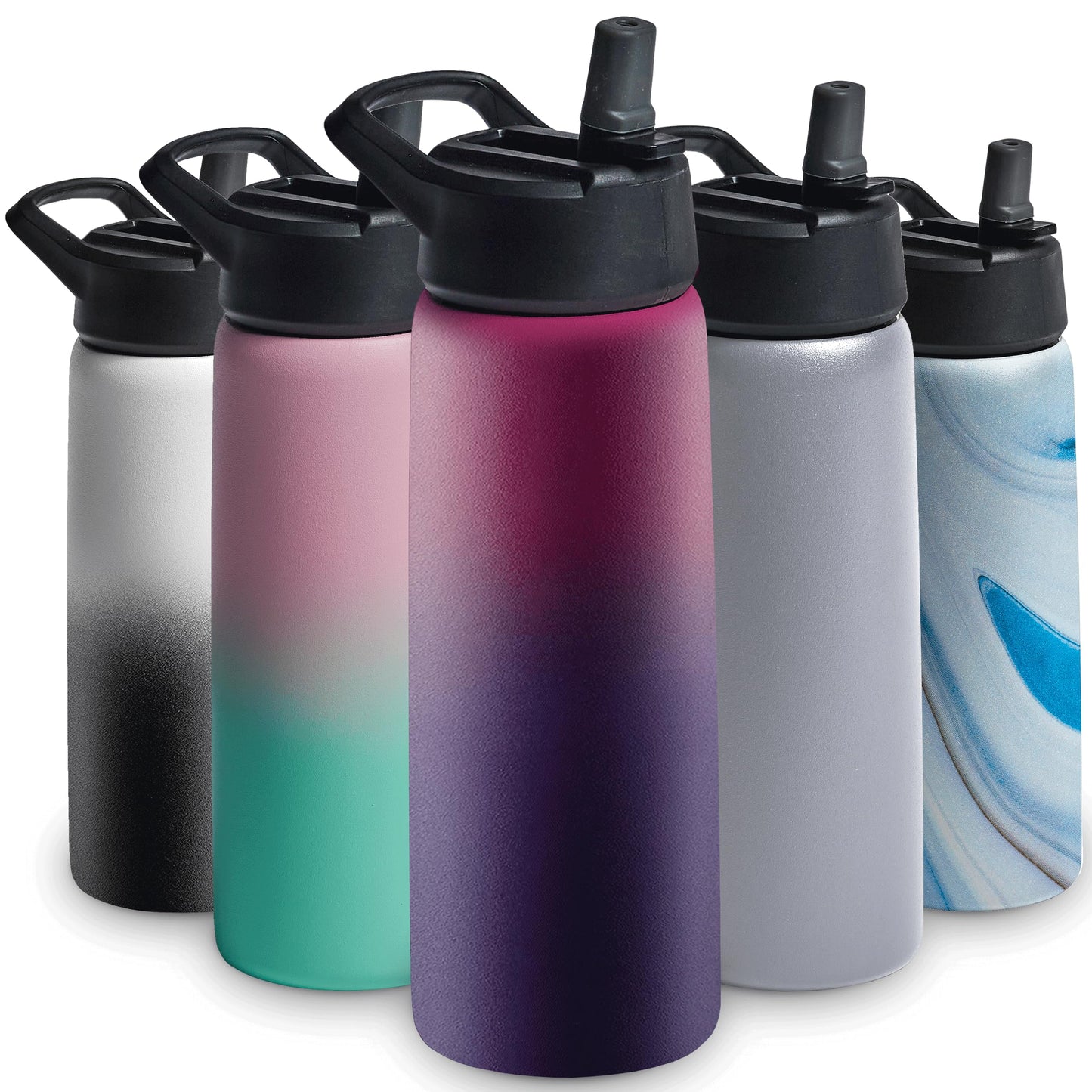 Insulated Sports Water Bottle with Straw