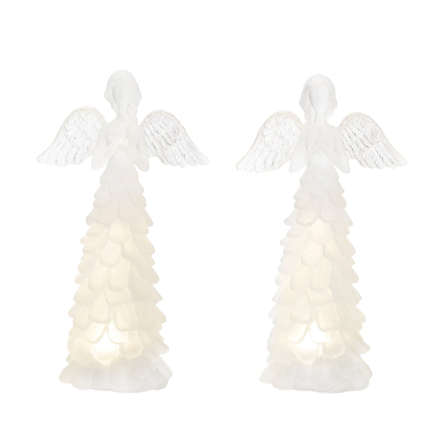 LED Frosted Angel Figurine (Set of 2)