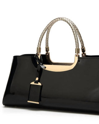 Accity - FASHIONABLE EVENING GLOSSY PATENT LEATHER TOTE