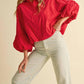 &Merci - Button Down Bubble Sleeve Top