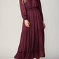 Current Air - Split Neck Tiered Midi Dress