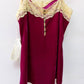 Aratta - Women's Velvet Lace Trim Cami With Button Down Back